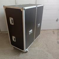 厂家定制双开门铝合金航空箱 服装道具运输箱带轮子
