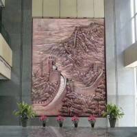 许昌室内外景观紫铜浮雕 长城风景壁画
