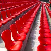亿洲体育场馆座椅生产厂家直销中空吹塑塑料看台椅子