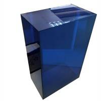 蓝色透明亚克力展示盒加工定制深蓝 珊瑚蓝玻璃蓝有机板钻石抛光