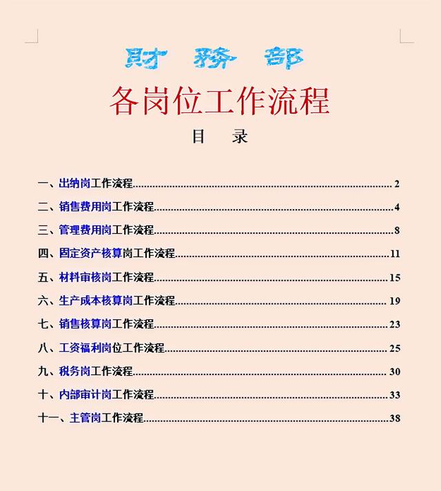 公司太乱没规矩，需要简单明了的财务工作流程，学习了