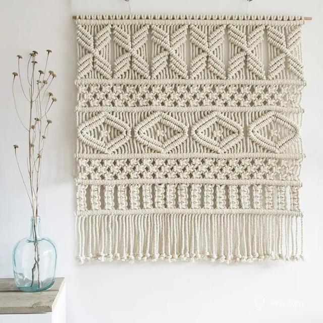 挂毯编织教程_Rianne Zuijderduin-手工编织的结绳挂毯（编织绳结挂毯图解）