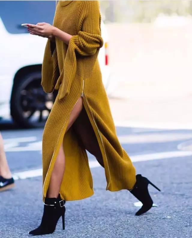 nonoo_我们都爱毛线裙，但你知道什么长度的裙子最适合你吗？（毛线长裙搭配什么上衣）