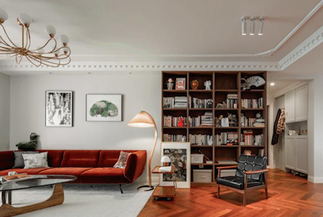 两室两厅装修效果图_110㎡ 两室两厅，用中古风演绎时尚美家（两居室中式风格装修）