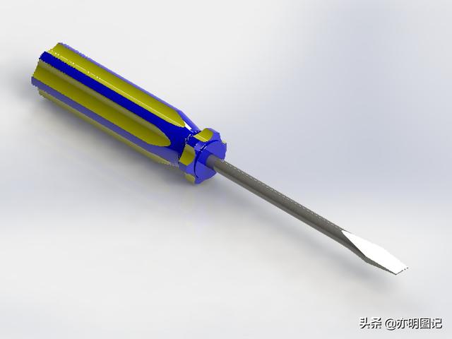 分享用SolidWorks一字螺丝刀模型，步骤太简单，一学就会的教程（螺丝刀solidworks建模）
