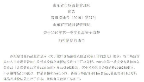 山东第一季度酒类抽样不合格33批次 通兴葡萄酒厂露酒酒精度超标