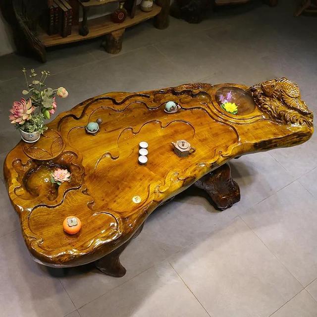 根雕茶几_MH4732楠木 根雕茶台茶几茶桌茶盘树根 182*75*63