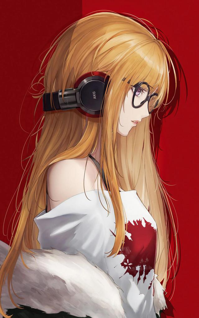 29张耳机少女｜手机壁纸照片图片绘画写真（动漫耳机少女壁纸）