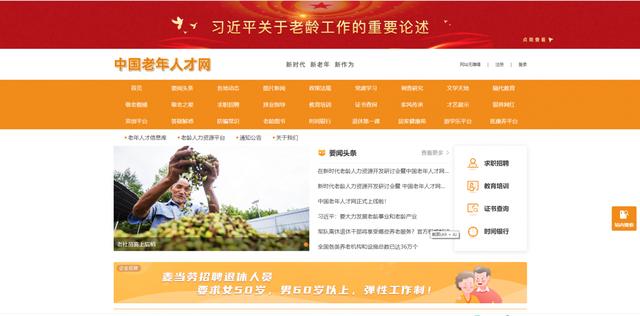 中国老年人才网上线“银发”再就业亦可有所为（中老年人就业平台）