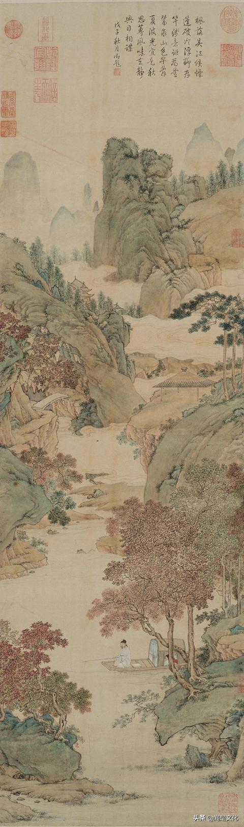 品国画 |《枫溪垂钓图》湖南省博物馆藏（枫溪垂钓图赏析）