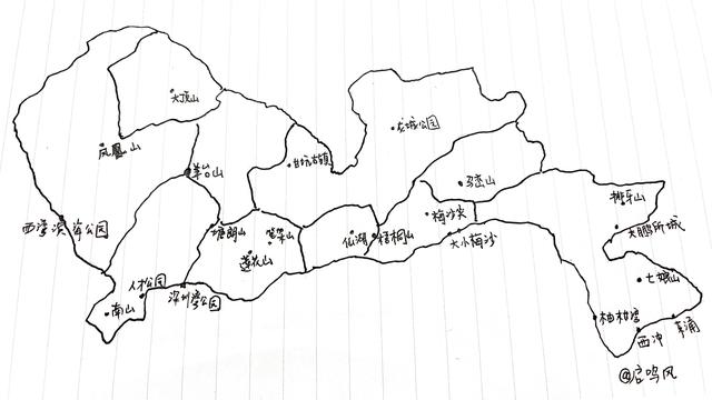 手绘深圳地图带你玩遍主要景点（手绘深圳地图带你玩遍主要景点名称）