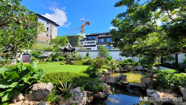 海口中式合院别墅，赠送150平私家花园，爸爸一走进去就爱上了（海口四合院别墅新中式）