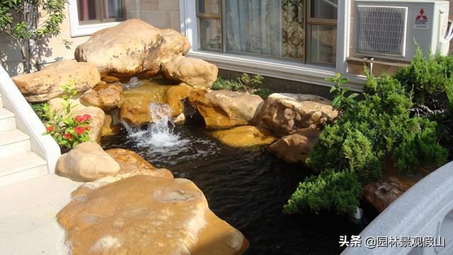 庭院景观鱼池假山制作，注重这五点会更好看（庭院鱼池假山设计效果图）