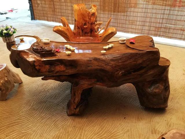 根雕茶几_根雕艺术品，办公室高档茶台（根雕木艺大茶台）